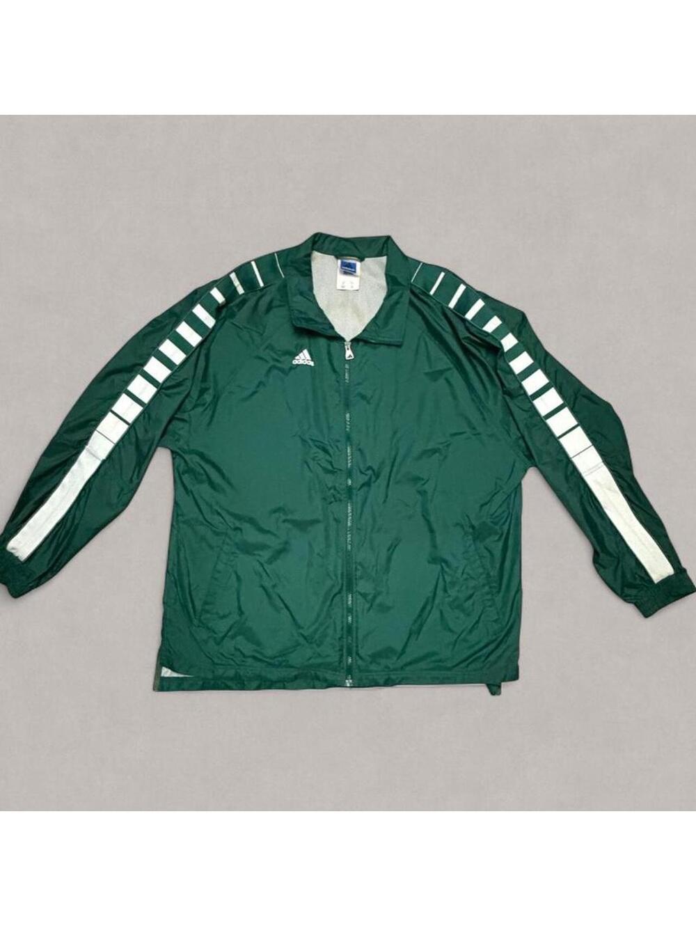 Vintage Adidas Men's Green Jacket